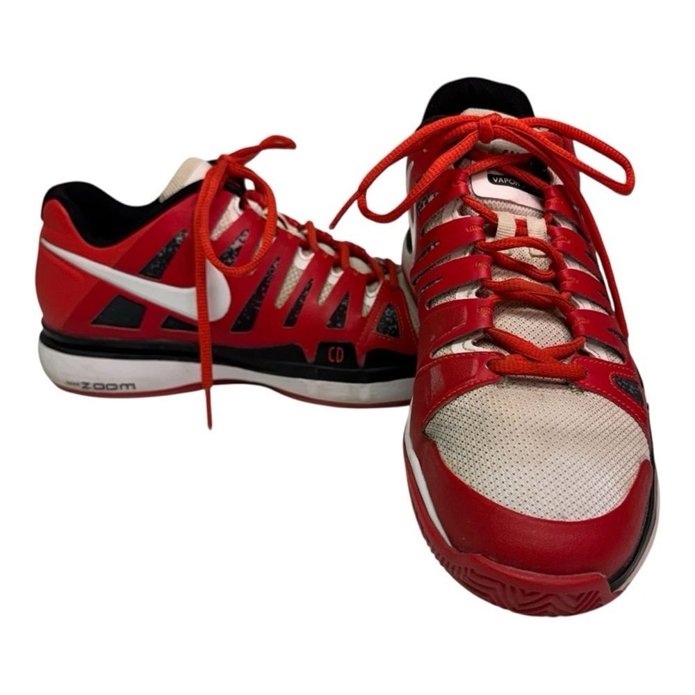 Nike Zoom Vapor ID Custom Red White Tennis court Shoes Size‎ 8.5